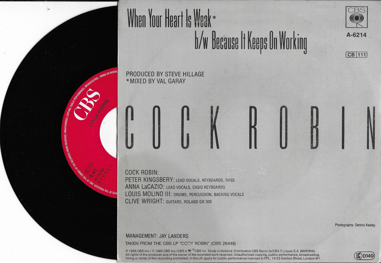 COCK ROBIN - When Your Heart is Weak