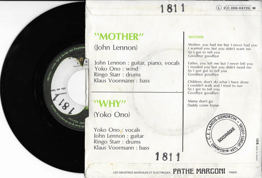JOHN LENNON / YOKO ONO - Mother / Why