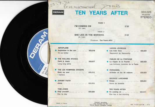 TEN YEARS AFTER - I'm Coming On / She Lies In The Morning