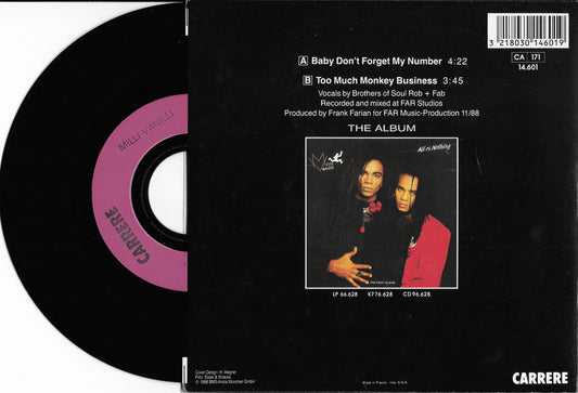 MILLI VANILLI - Baby Don't Forget My Number