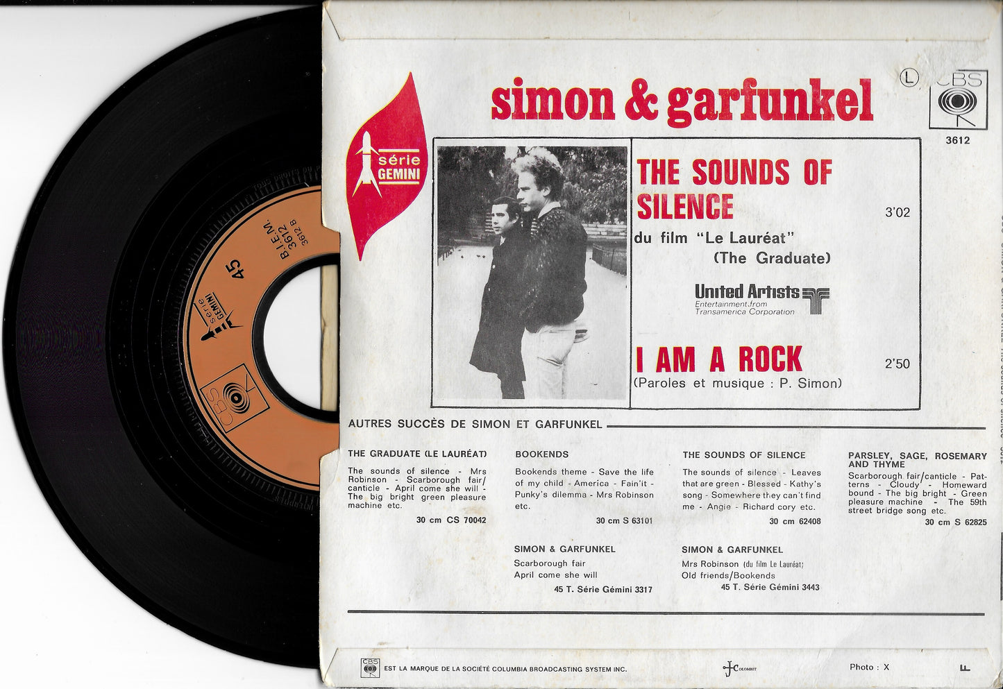 SIMON & GARFUNKEL - The Sounds Of Silence / I Am A Rock