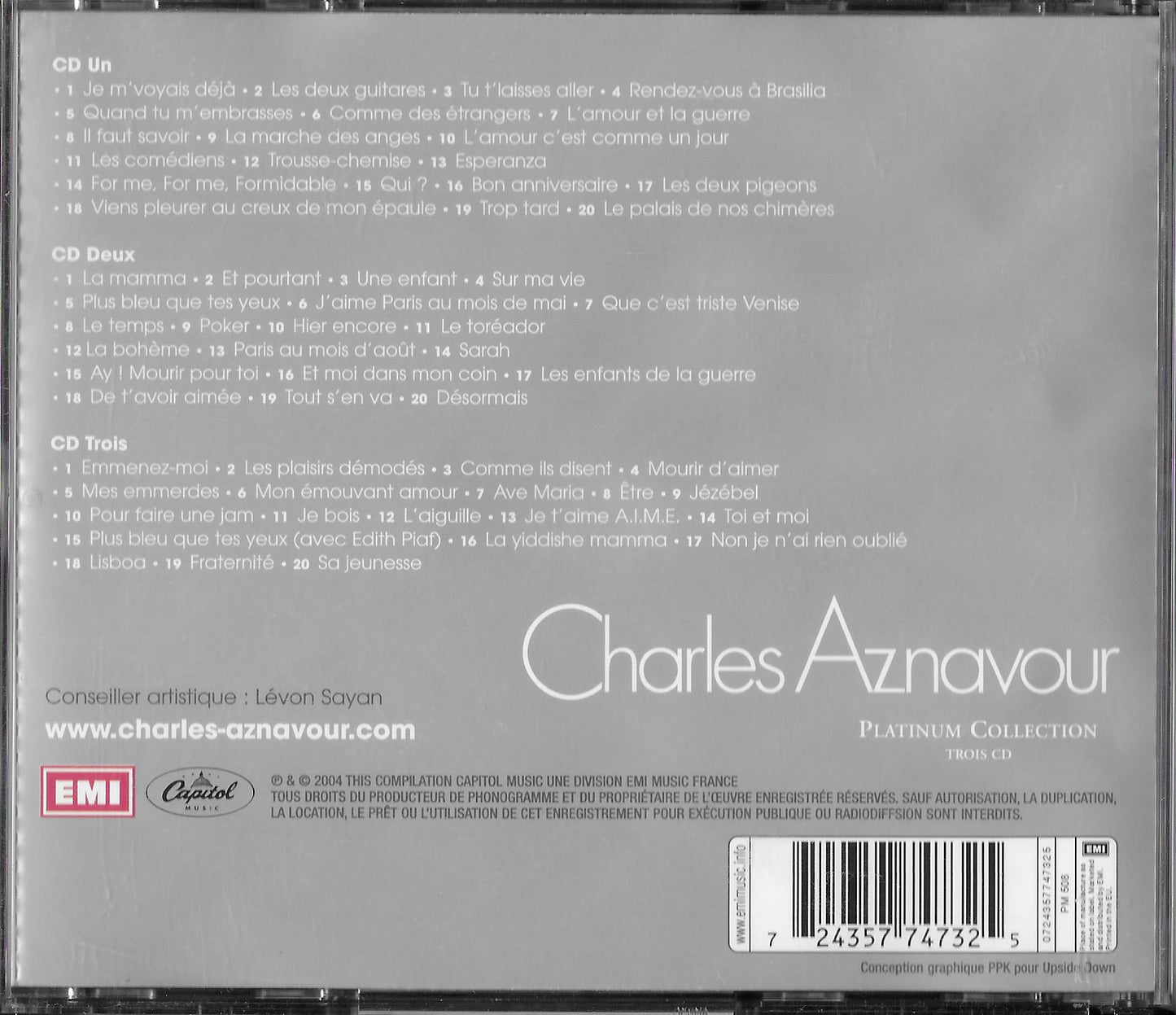 CHARLES AZNAVOUR - Platinum Collection (Coffret 3 CD)