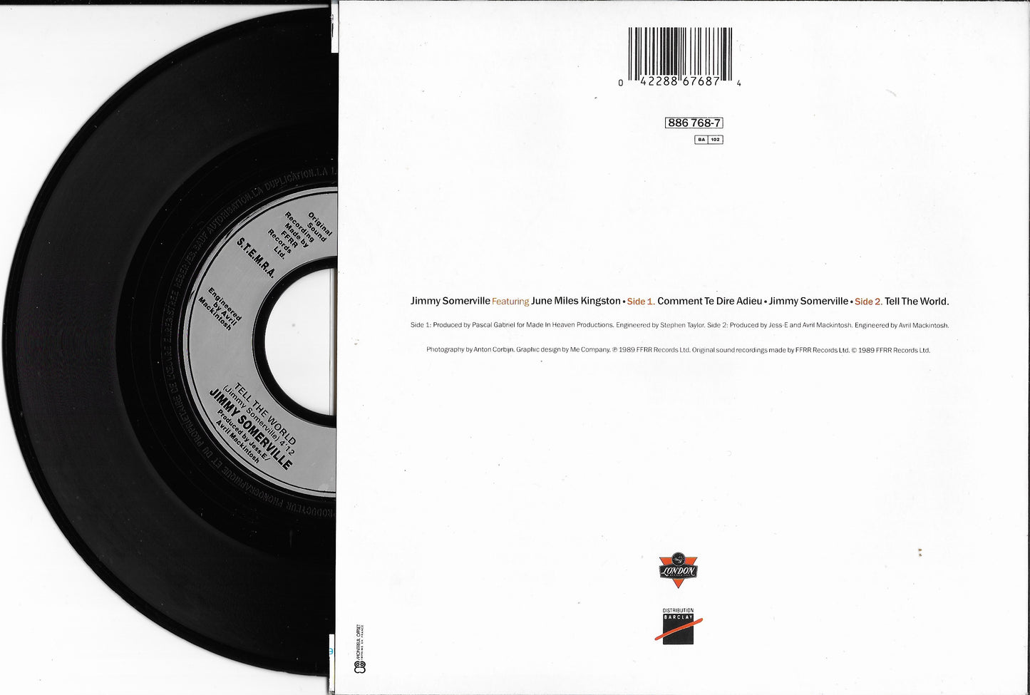 JIMMY SOMERVILLE feat. JUNE MILES KINGSTON - Comment Te Dire Adieu