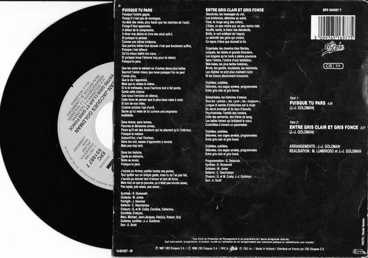 JEAN JACQUES GOLDMAN - Puisque Tu Pars