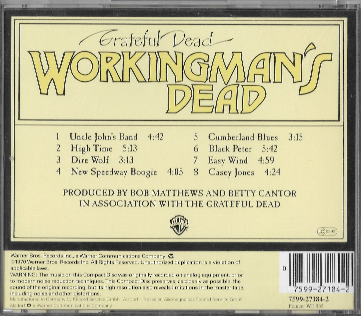 THE GRATEFUL DEAD - Workingman's Dead
