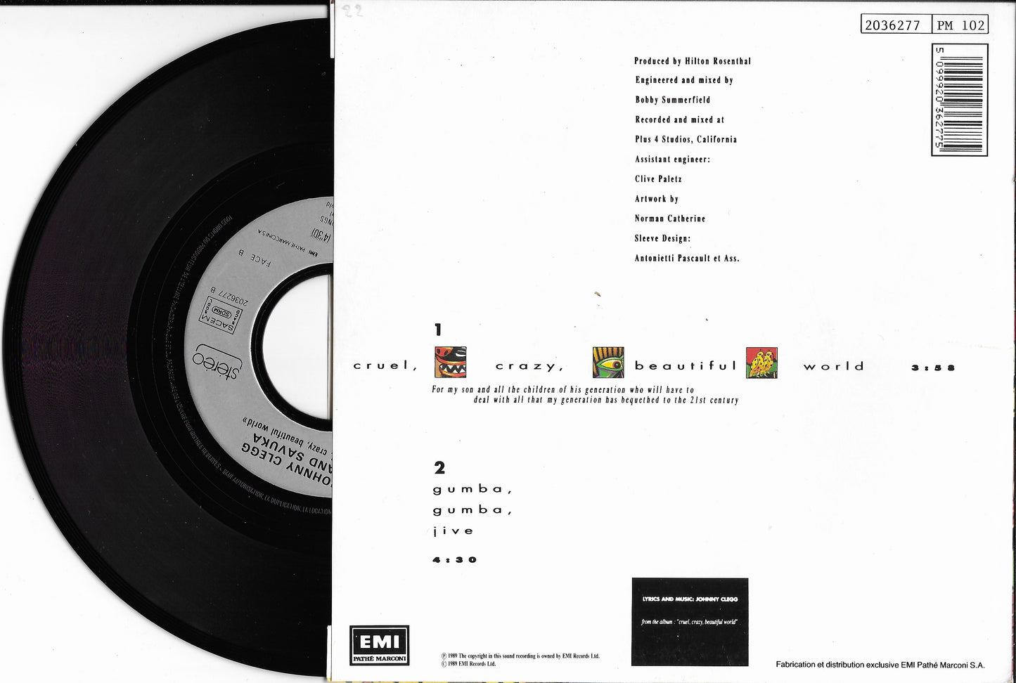 JOHNNY CLEGG & SAVUKA - Cruel, Crazy, Beautiful World