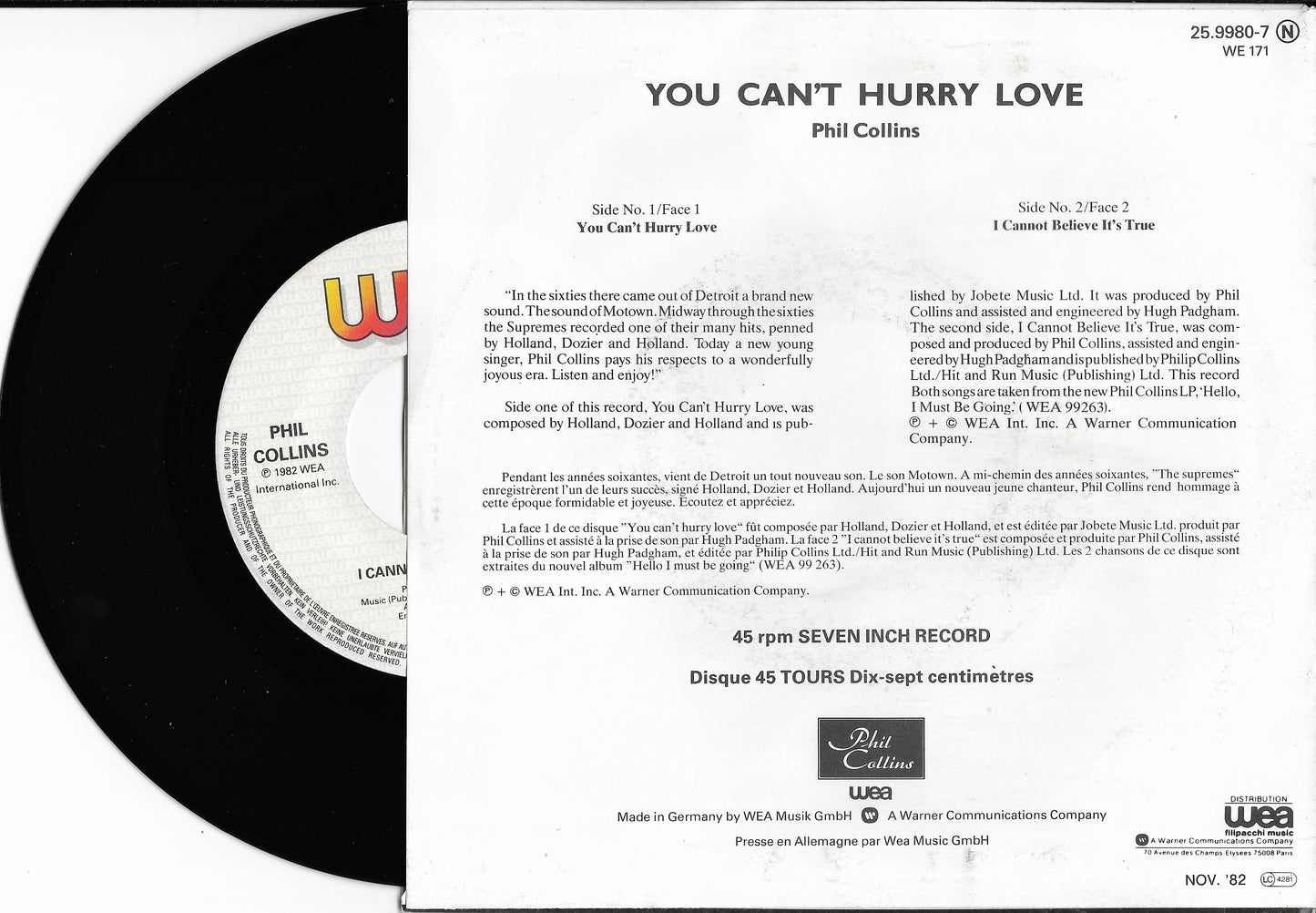 PHIL COLLINS - You Can't Hurry Love