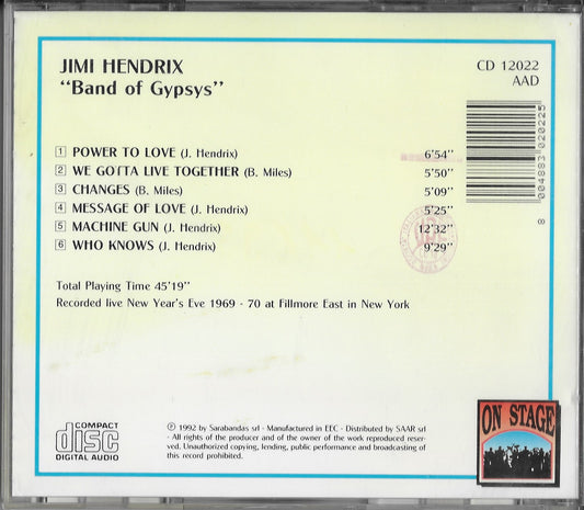 JIMI HENDRIX - Band Of Gypsys