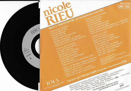 NICOLE RIEU - Toute Ma Vie...