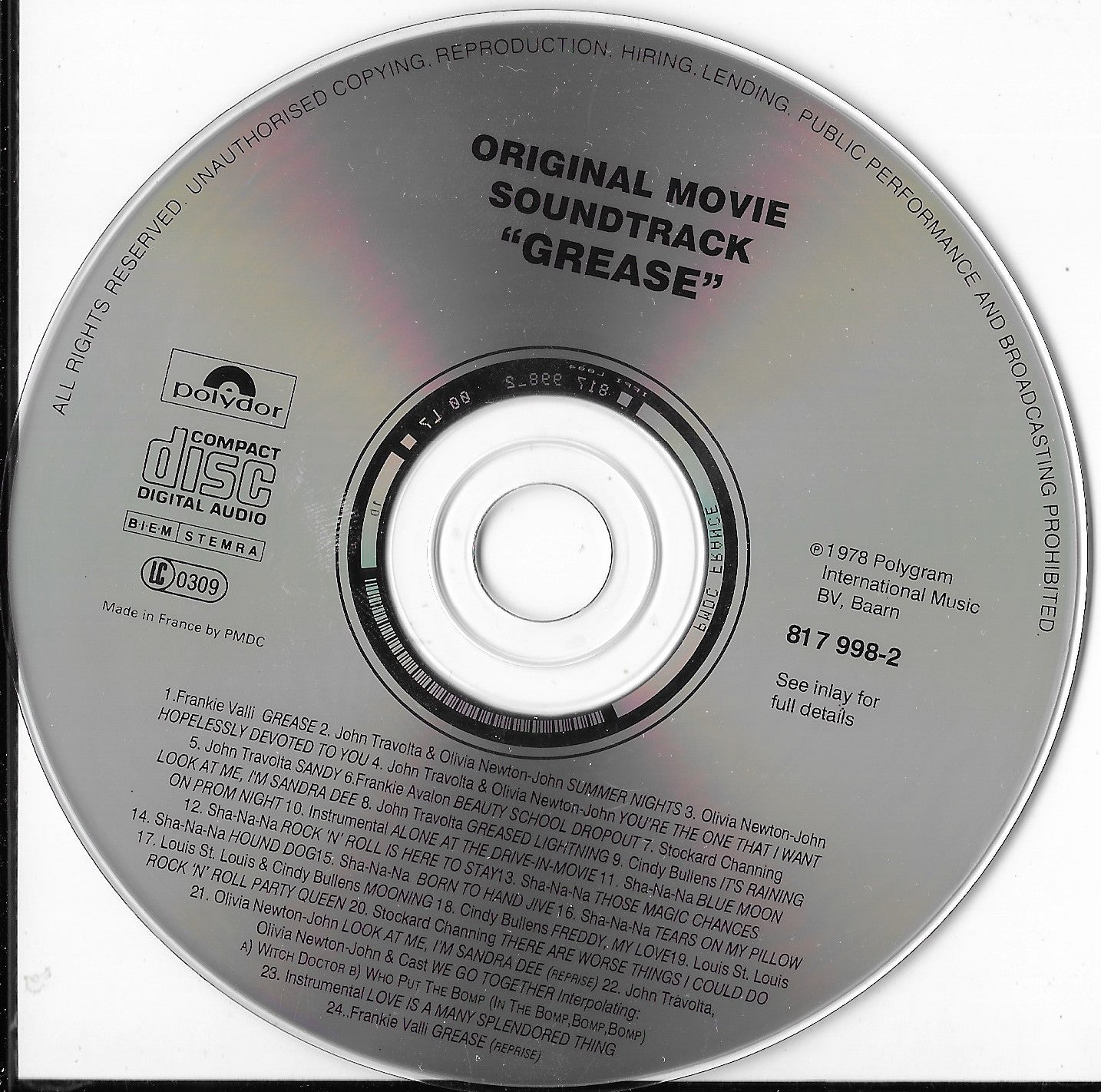 GREASE - The Original Soundtrack From The Motion Picture