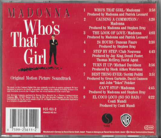 MADONNA - Who's That Girl (Original Motion Picture Soundtrack)