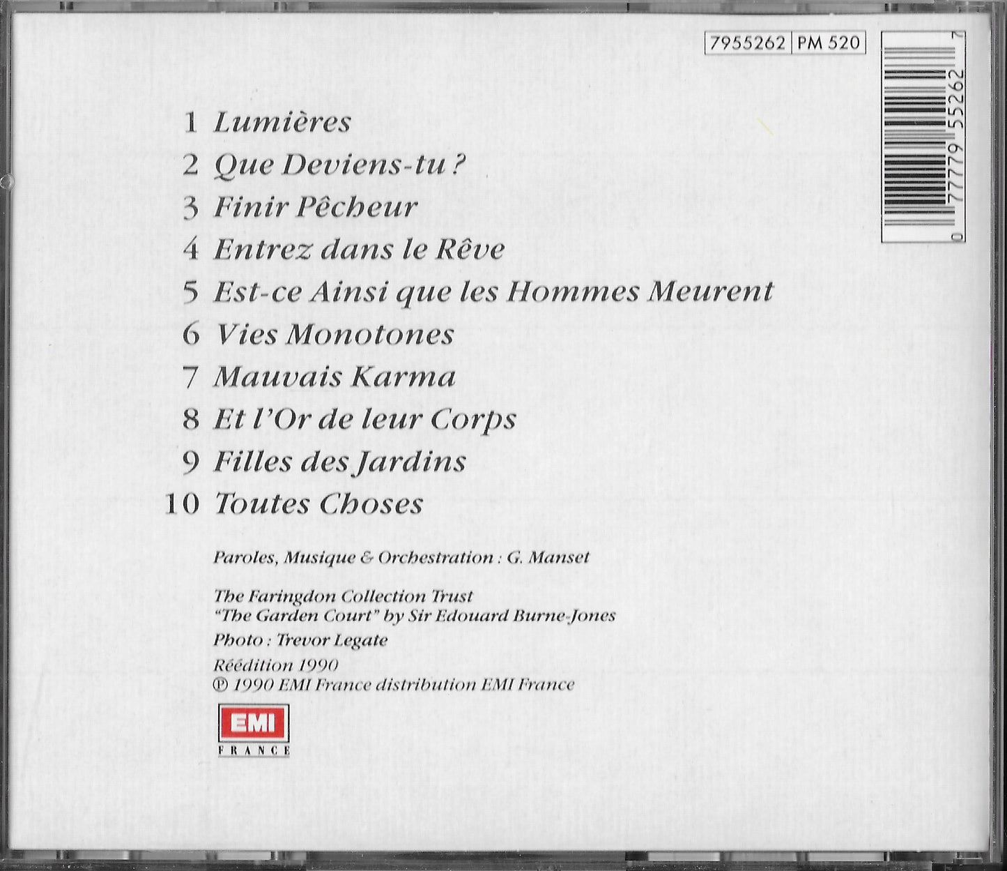 GERARD MANSET - Toutes Choses (CD N°2 uniquement)