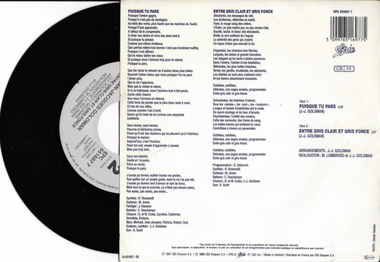 JEAN JACQUES GOLDMAN - Puisque Tu Pars