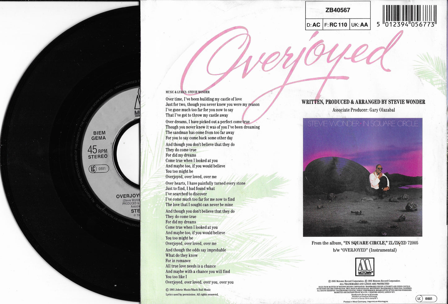 STEVIE WONDER - Overjoyed