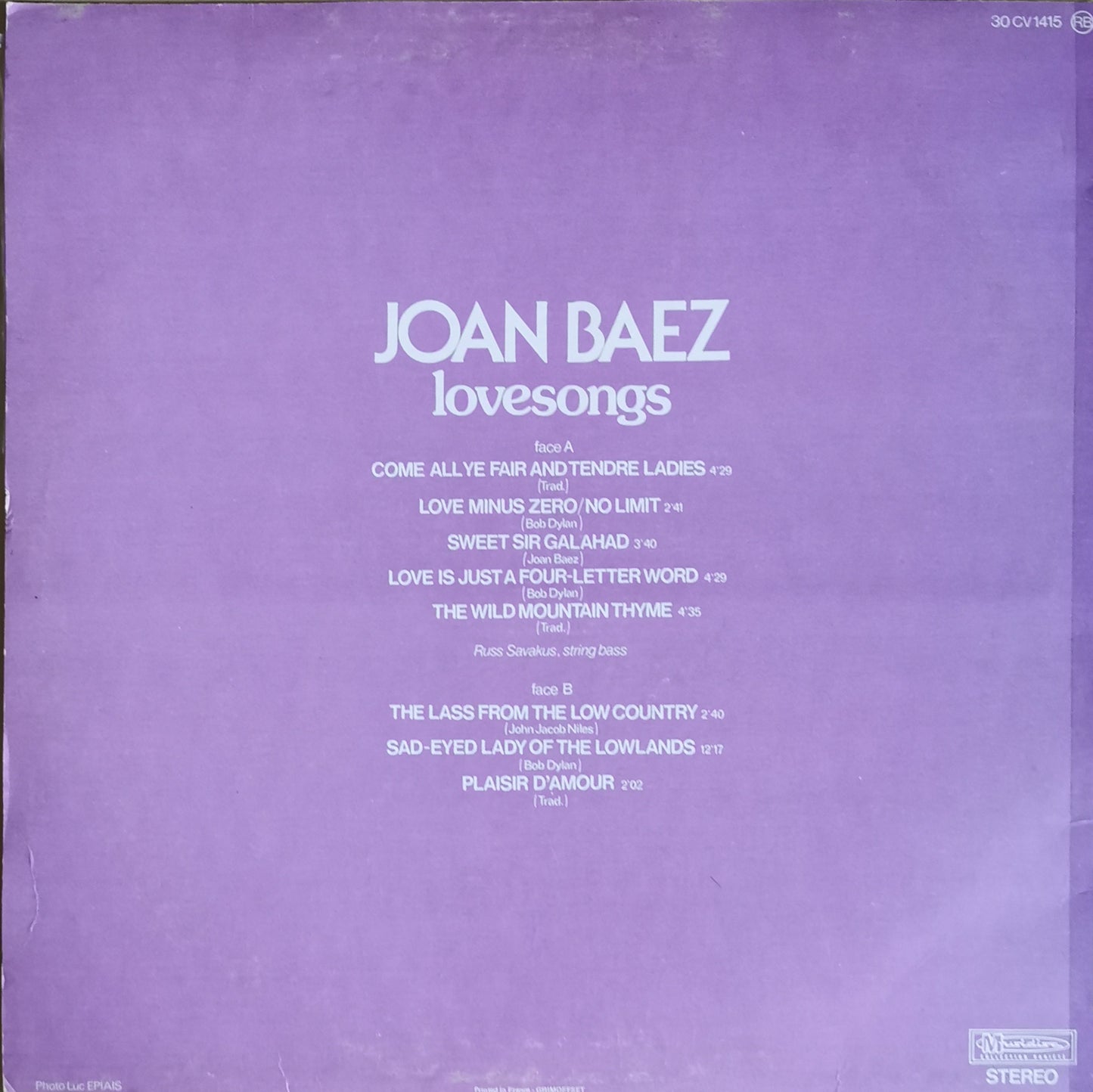 JOAN BAEZ - Lovesongs