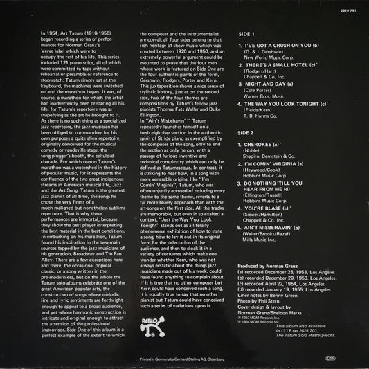 ART TATUM - The Tatum Solo Masterpieces, Vol. 6