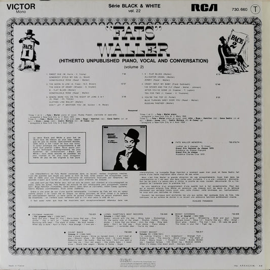 FATS WALLER - Hitherto Unpublished Piano, Vocal And Conversation (Volume 1)