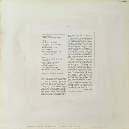 CHARLIE RICH - I Do My Swingin' At Home