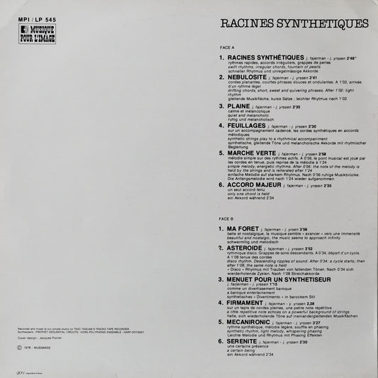 J. FAJERMAN / J. YRSSEN - Racines Synthétiques