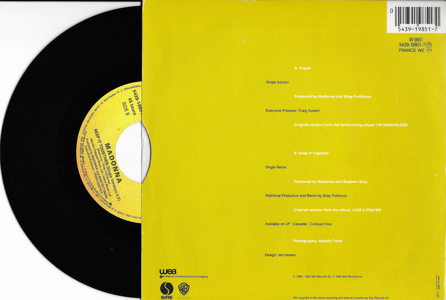 Disque Vinyle 45 tours Occasion - DE BLANC - Hush – digg'O'vinyl