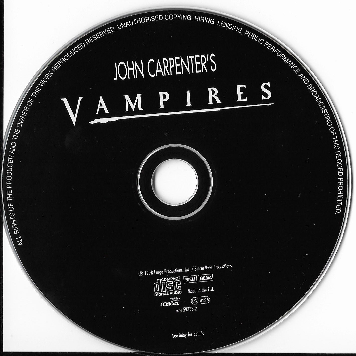 Vampires Soundtrack – The Official John Carpenter