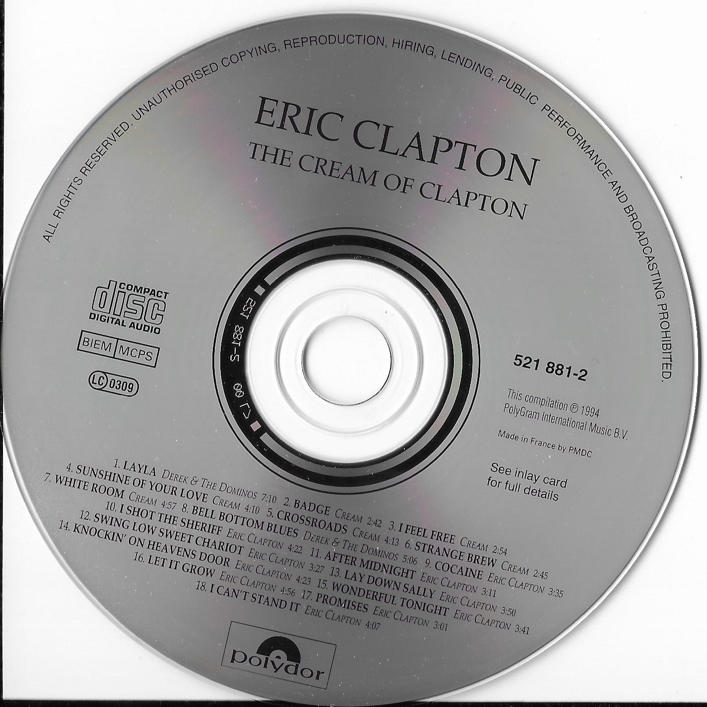 ERIC CLAPTON - The Cream Of Clapton