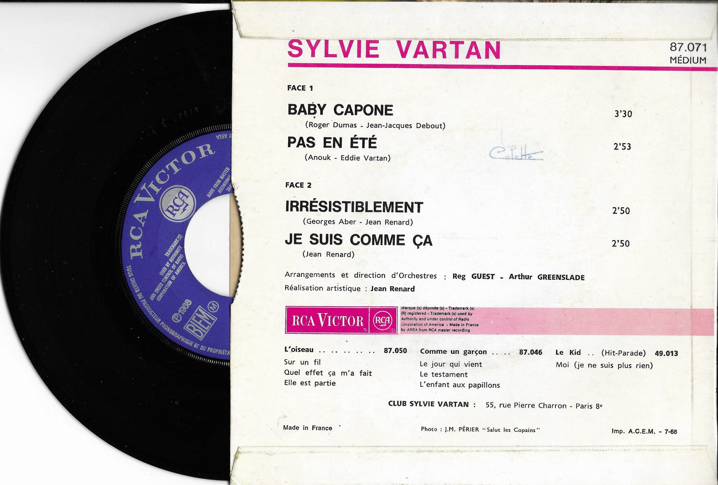 SYLVIE VARTAN - Baby Capone